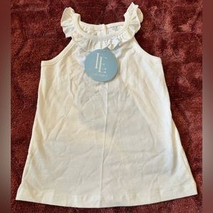 Little English white tank with ruffle neck. Size 4. Never worn.